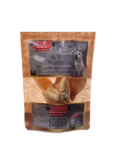 Petimix Kurutulmuş Dana Kulak Çiğneme Kemikleri Köpek Ödül Maması 130 G