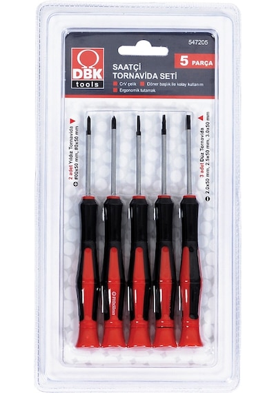 Dbk Saatçi Tornavida Seti Dbk 5 Parça Yıldız Düz Tornavida Seti