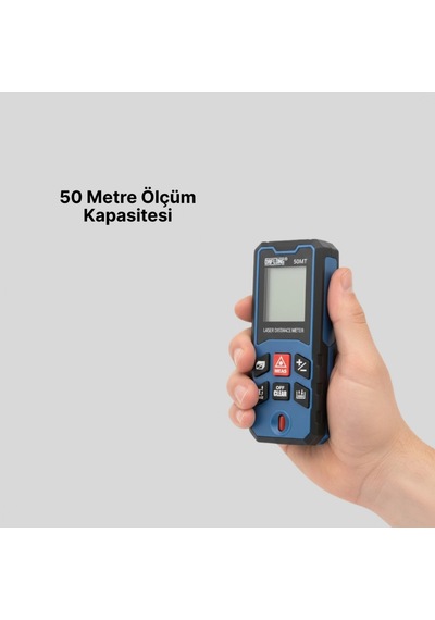 50 Mt Dijital Lazer Mesafe Ölçer Hassas Ölçüm Cihazı Ev Ve İnşaat Kullanımı