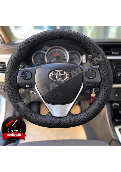Toyota Verso Ar20 Dikme Direksiyon Kılıfı Premium Komple Delikli Deri Siyah Dikiş 2013-2018