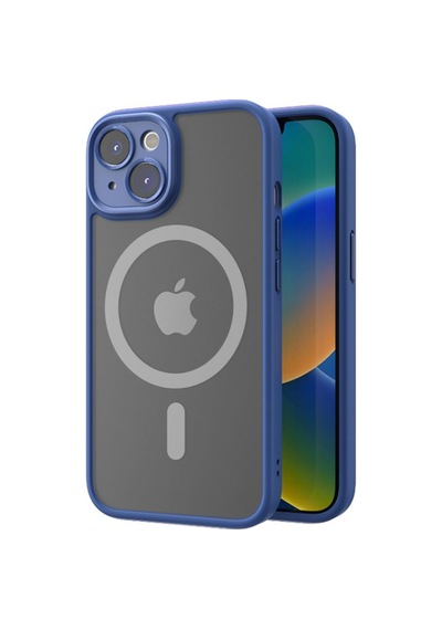 Rock Apple Uyumlu iPhone 14 Plus Anti-drop Lens Korumalı Magsafe Kılıf Mavi Mavi