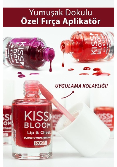 Kıss & Bloom Doğal Görünümlü Dudak Ve Yanak Renklendirici Lip & Cheek Peach 11 Ml Çok Renkli