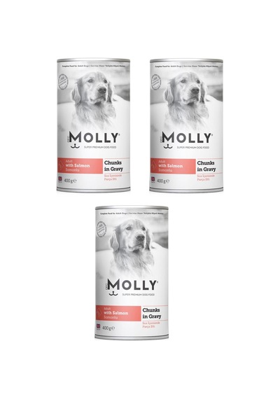 Molly Somonlu Soslu Köpek Konservesi 400 G X 3 Adet
