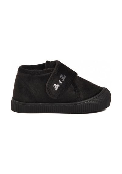 Ayakmod Siyah Süet Cırtlı Unisex Çocuk Panduf Ba&ba 058999 P Siyah
