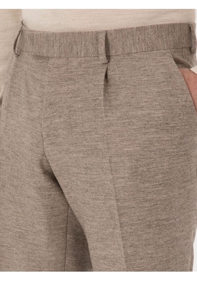 Cacharel Bej Slim Fit Yün Kaşmir Karışımlı Mikro Desenli Pantolon Cacharel Bej Slim Fit Yün Kaşmir Karışımlı Mikro Desenli Pantolon