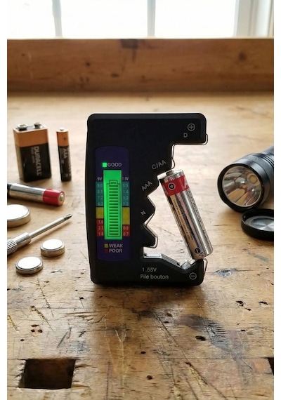 Plentiful Dijital Pil Test Cihazı Aa, Aaa, C, D, N, 9v Ve Düğme Pil Uyumlu Mini Pil Kapasit