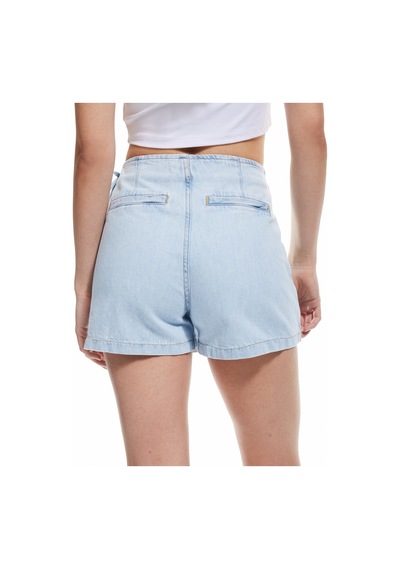 Koton Pamuklu Bağlama Detaylı Mini Denim Şort Etek Bleach 5sal40010md Açık Mavi
