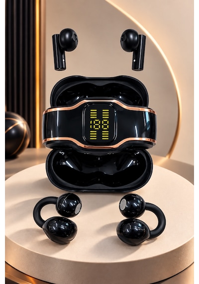 Yeni Nesil 4 Kulaklıklı Tws Bluetooth Kulaklık Seti Anc Ve Dokunmatik Kontrol - Lisinya Siyah