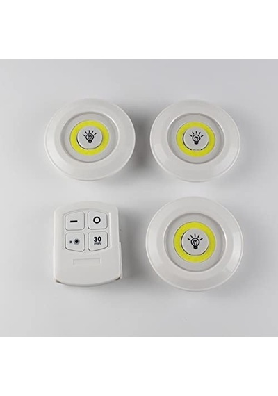 3'lü Uzaktan Kumandalı Pilli Yapışkanlı Kablosuz Led Spot Lambalar Diğer