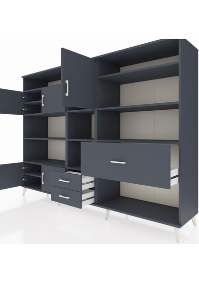 Hyperion Dolap 13 Raflı 3 Çekmeceli 5 Kapaklı 220x44x163 Antrasit Antrasit-antrasit Hyperion Dolap 13 Raflı 3 Çekmeceli 5 Kapaklı 220x44x163 Antrasit Antrasit-antrasit