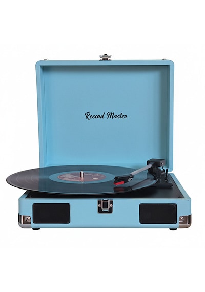 Record Master Rm-311 Pikap - Tüm Plaklar İle Uyumlu- Power Banklere Bağlanarak Kullanılabilme Mavi