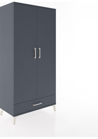 Hyperion Dolap 2 Raflı Tek Çekmeceli Tek Askılı 88x44x182 Ant... Antrasit