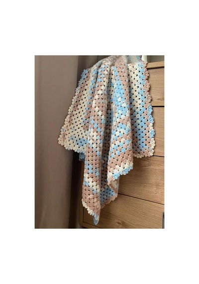 El Örgüsü Alize Nako Bebek Battaniyesi Mavi Kahve Batik Mavi Kahve Batik