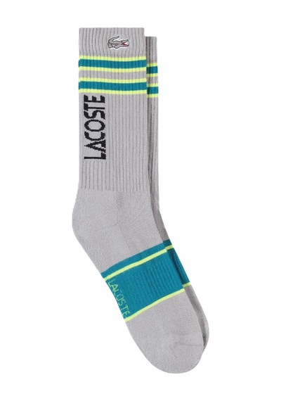 Lacoste Unisex Baskılı Uzun Çorap Gri