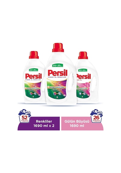 Persil Gülün Büyüsü Sıvı Çamaşır Deterjanı 2 x 1690 ML + Color Sıvı Çamaşır Deterjanı 1690 ML