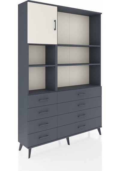 Arges Dolap 7 Raflı 8 Çekmeceli Tek Kapaklı 132x30x195 Antrasit-aytaşı/antrasit Aytası/antrasıt Arges Dolap 7 Raflı 8 Çekmeceli Tek Kapaklı 132x30x195 Antrasit-aytaşı/antrasit Aytası/antrasıt