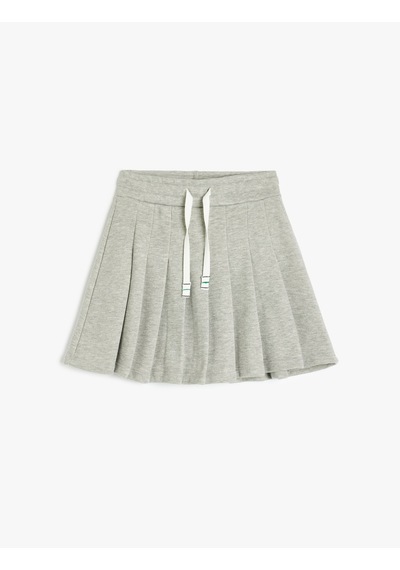 Koton Beli Bağlamalı Kalın Piliseli Mini Etek Gri 5sak10221ek Gri