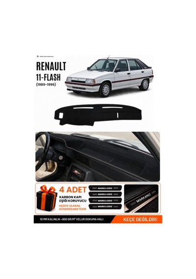 Renault 11 Flash 1989-1996 Uyumlu Torpido Koruma, Torpido Örtüsü, Torpido Kılıfı - Siyah