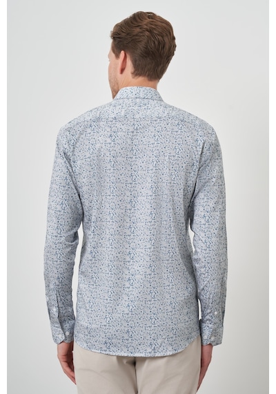 Morven Erkek Mavi Pamuk Trend Slim Fit İtalyan Yaka Gömlek 25mc004018300 Mavi Mavi