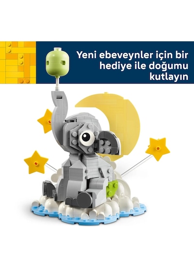 LEGO® Gökyüzündeki Yavru Fil 40814 – Yetişkinler için İnşa Edilebilen Yavru Fil İçeren Dekoratif Model Yapım Seti (402 Parça)