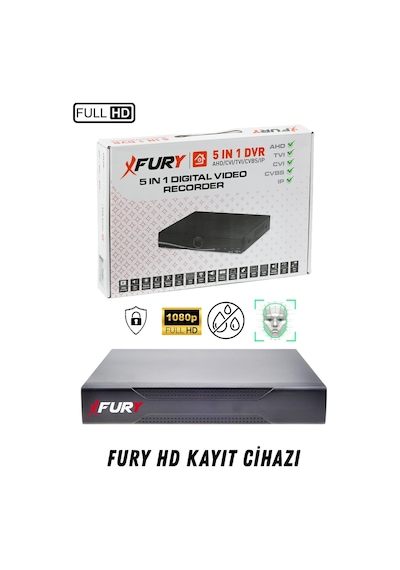 Fury 5 Kameralı Ip Güvenlik Kamerası Seti 4mp Gece Renkli Su Geçirmez 1506 250gb