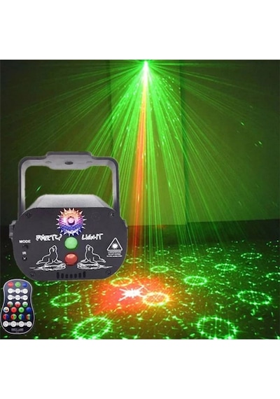 Ginny Disko Led Rgb Lazer Işıklı Led Aydınlatmalı Mini Sahne Ses Kontrollü Parti Işığı Ct-lzr1 Siyah Black