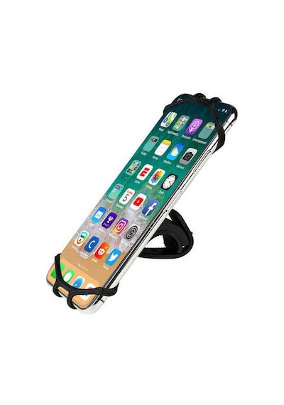 Bisiklet Telefon Tutucu Bike Holder Esnek 4.5-6 İnç Destekler Siyah