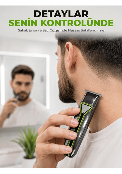 Profesyonel Erkek Tıraş Makinesi 3 Taraklı T Tipi Bıçaklı Usb Şarjlı Saç Sakal Kesme Makinesi Diğer