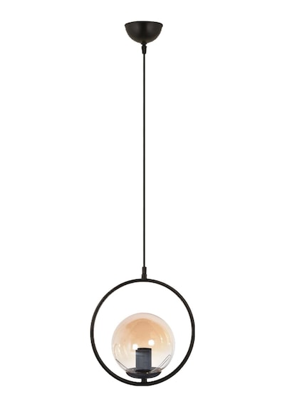 Rodi Modern Tasarım Antre Hol Mutfak Salon Siyah Renk Sarkıt Minimal Sarkıt Beyaz Camlı Tekli Avize Siyah Bal3
