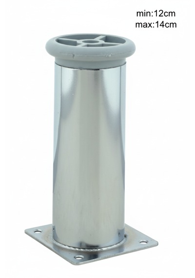Ludıa Metal Ayarlanabilir 4 Adet Mobilya Ayağı Metal Tablalı 12cm Gri