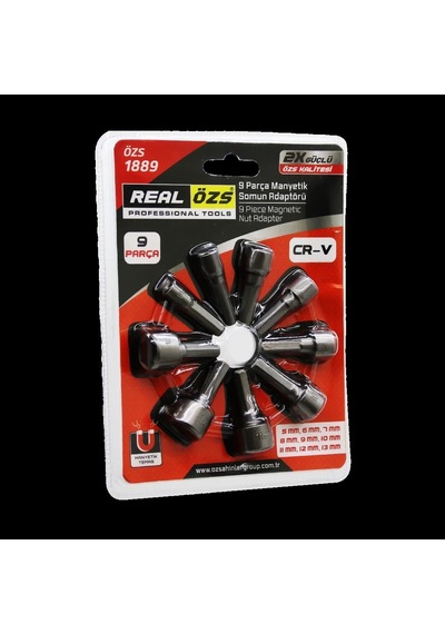 9 Parça - 5-13 Mm Manyetik Somun Sökme - Çatı Adaptörü 5468