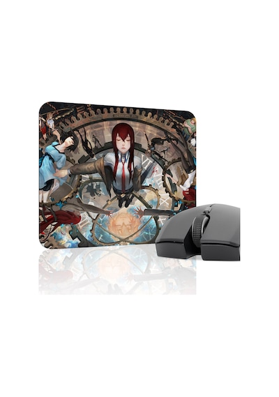 Steins Gate Kaymaz Dikişli Kauçuk Oyuncu Mousepad V5 - 22x18 Gaming Mouse Pad Fare Altlığı