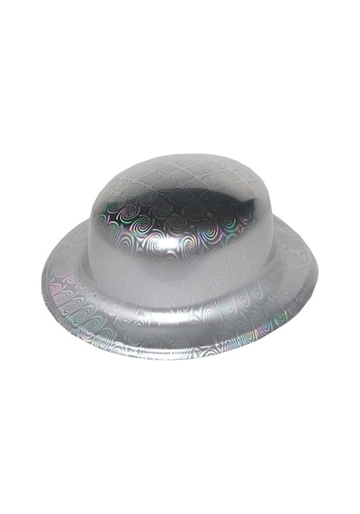 Gümüş Renk Hologramlı Plastik Yuvarlak Melon 27x24 Cm " 46919289