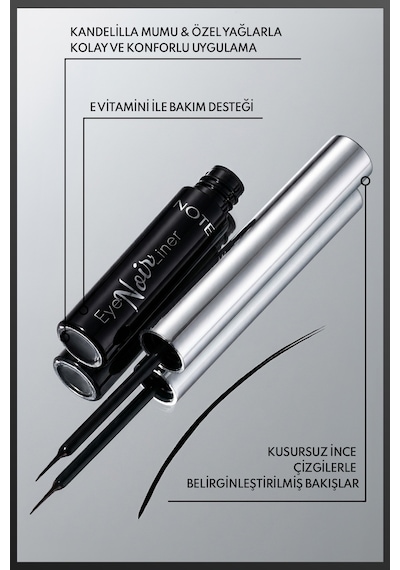Note Eye Noir Liner Uzun Süre Kalıcı Likit Eyeliner Siyah