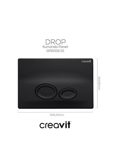Creavit Drop Mat Siyah Boyalı Kumanda Paneli GP2002.01 Siyah