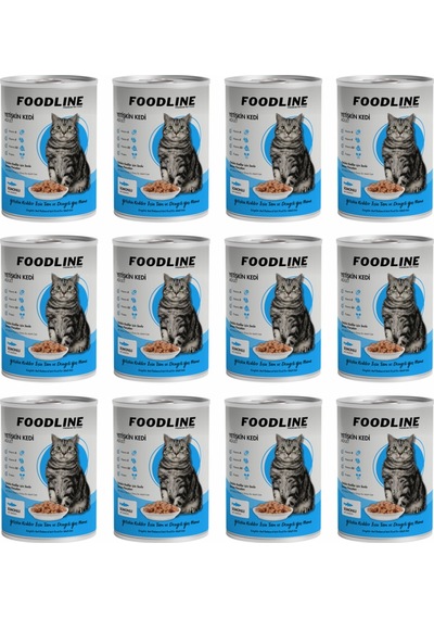 Foodline Somonlu Yetişkin Kedi Konservesi 12 x 400 G