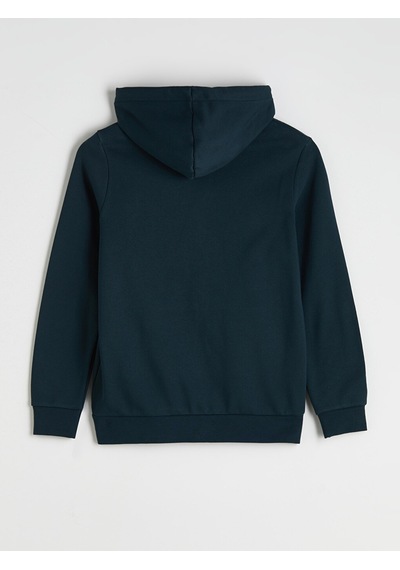 Lcwaıkıkı Classic Petrol Kapüşonlu Uzun Kollu Erkek Fermuarlı Sweatshirt