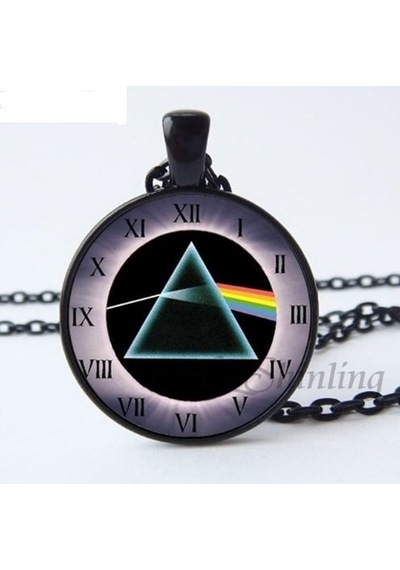 7nota Pf4 Pink Floyd Kolye Siyah Zincir Ve Çerçeveli Siyah