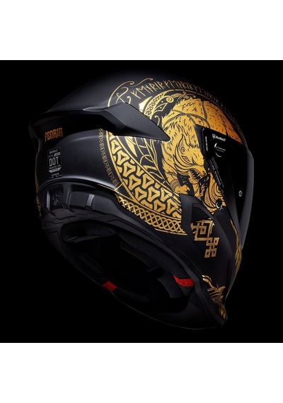 Ruroc At4.0 Carbon Fenrir Kapalı Kask Siyah - Altın