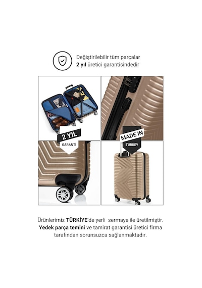 G&d Polo Suitcase Abs Kabin Ve Orta Boy Gold 2'li Valiz Seti 600.06-set-ok Altın