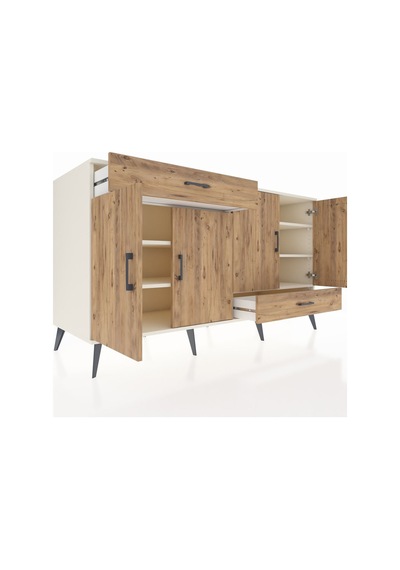 Kronos Konsol 5 Raflı 2 Çekmeceli 4 Kapaklı 176x59x99 Aytaşı-çam Aytaşı-çam