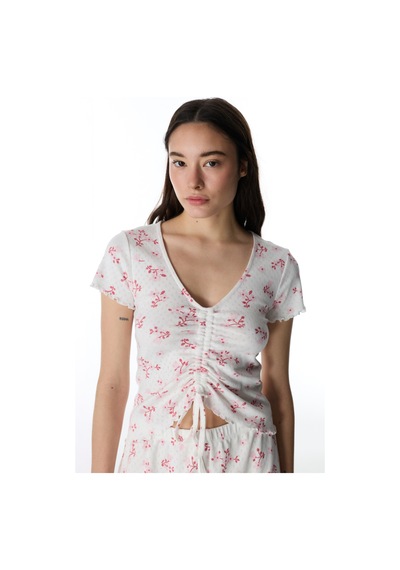 Penti Pembe Blossom Pamuklu Pointel Tişört Pijama Üstü