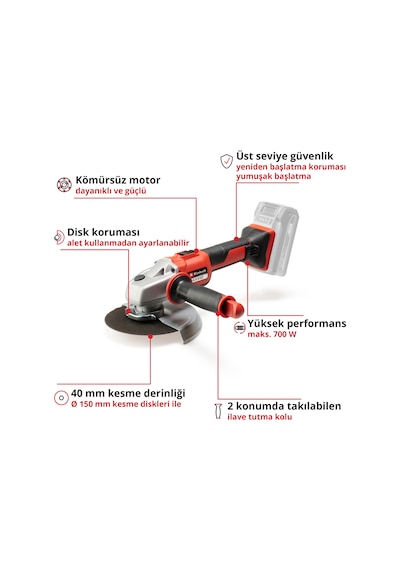 Einhell AXXIO 18/150 - Solo Akülü Avuç Taşlama - 4431144