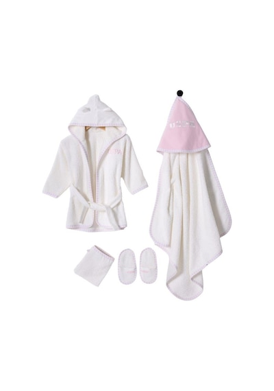U.s. Polo Assn Kız Bebek Bornoz Set Ekru-2075 Standart