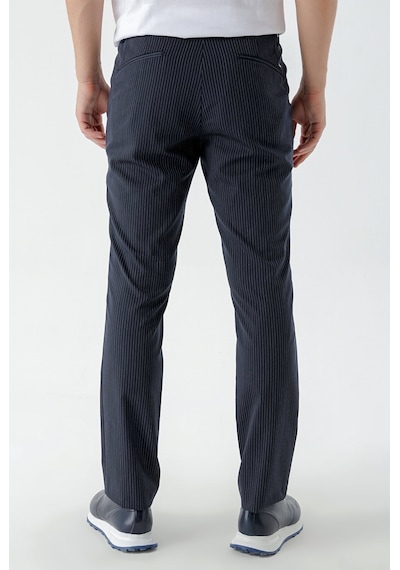 Morven Erkek Lacivert Poliviskon Trend Çizgili Slim Fit Classic Pantolon Lacivert