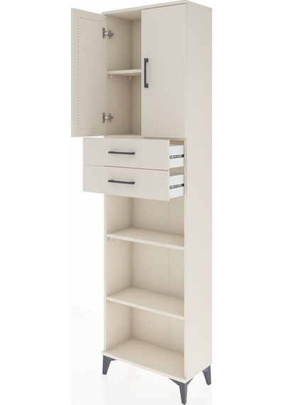 Arges Dolap 4 Raflı 2 Çekmeceli 2 Kapaklı 60x30x221 Aytaşı-ay... Aytaşı