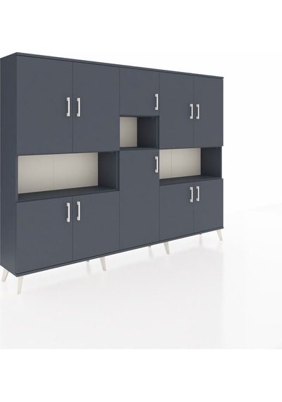 Arges Dolap 14 Raflı 10 Kapaklı 220x30x163 Antrasit-antrasit Antrasit - Antrasit Arges Dolap 14 Raflı 10 Kapaklı 220x30x163 Antrasit-antrasit Antrasit - Antrasit