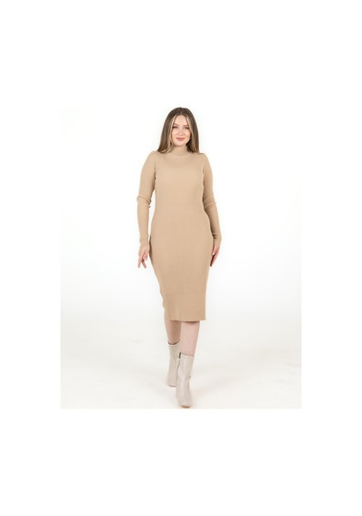 Sortie Collection Triko Elbise Bej