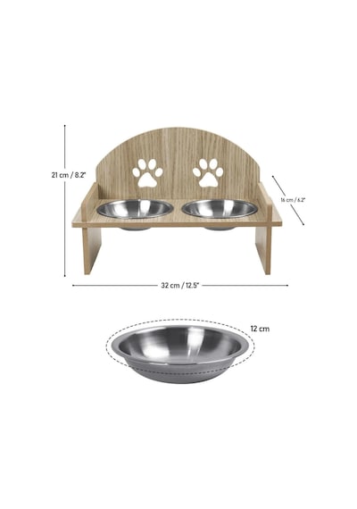 Gobypet Ahşap Kedi Mama Ve Su Kabı İle Paspası, Çift Hazneli Metal Mama Ve Su Kabı, Çift Hazneli Köpek Mama Kabı