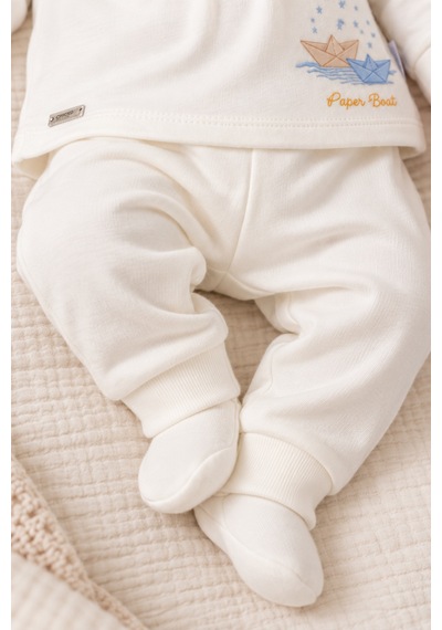 Babyhola %100 Pamuk Erkek Bebek Alt Üst Takım 13748 Mavi